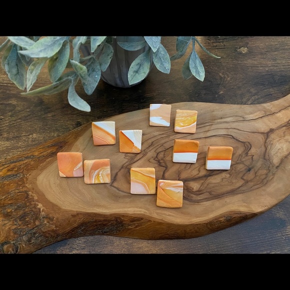 Handmade Clay Square Studs - Desert Sands Series - Picture 8 of 8